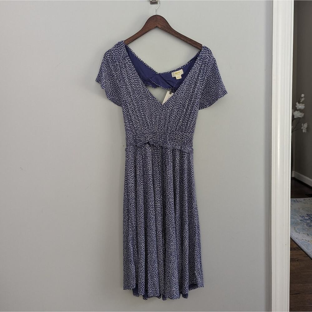 NEW Anthropologie Flutter Back Dress Size Small Retail $138 Blue Purple - Picture 2 of 8